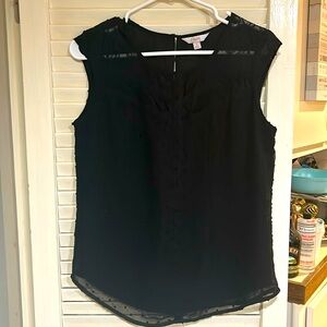 Candie’s Brand Black Sleeveless Top With Black Lace Overlay Sz S